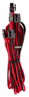 Premium Individually Sleeved PCIe Cables (Dual Connector) Type 4 Gen 4 – Red/Black