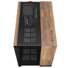 2500X Micro ATX Dual Chamber PC Case - Black/Walnut Wood