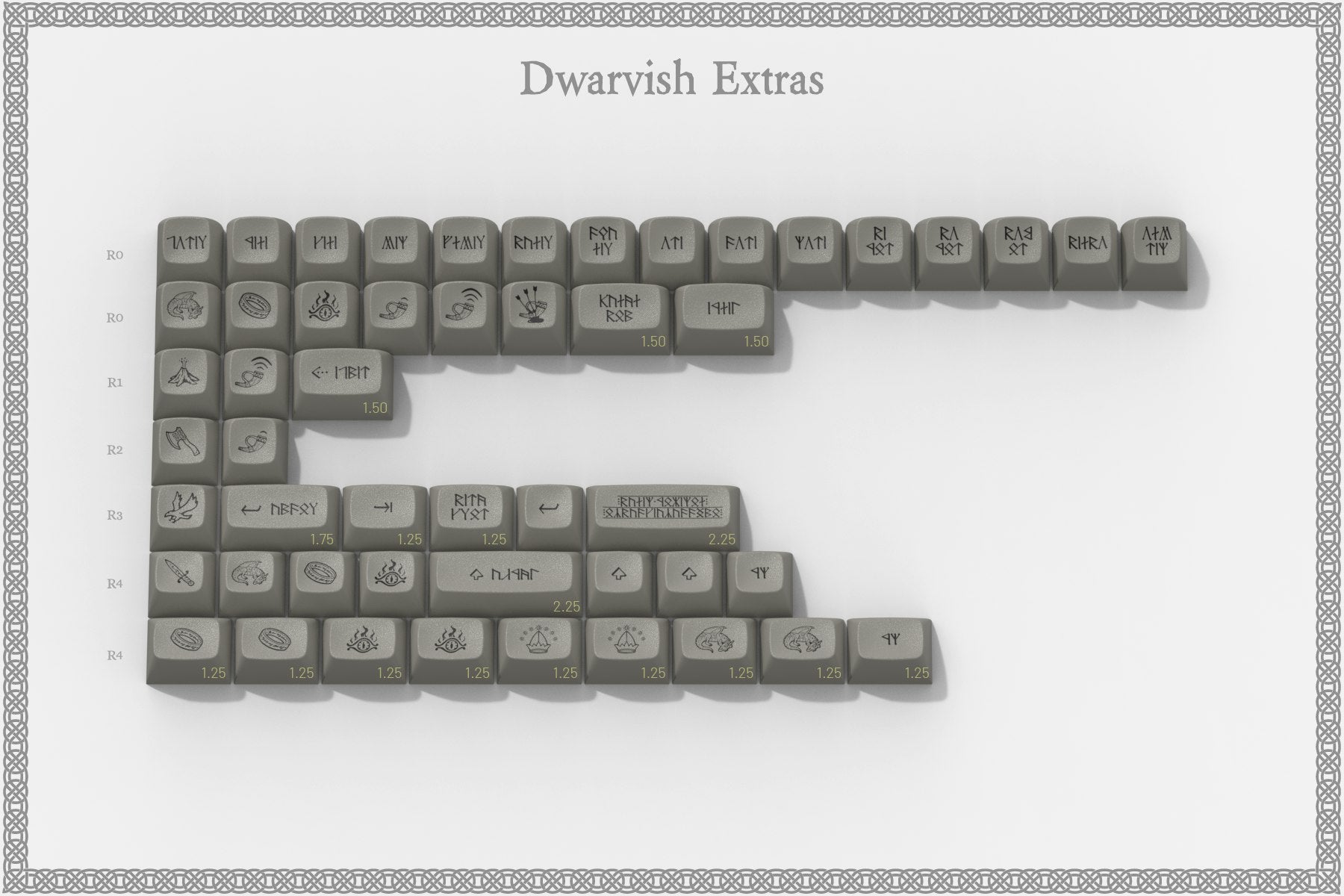 Drop + The Lord of the Rings™ MT3 Dwarven Keycap Set - Dwarvish Extras