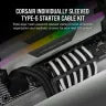 Premium Individually Sleeved Type-5 PSU Cables Starter Kit, White/Black