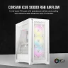 iCUE 5000D RGB AIRFLOW Mid-Tower Case, True White - 3x AF120 RGB ELITE - White Fans - iCUE Lighting Node PRO Controller - High-airflow Design