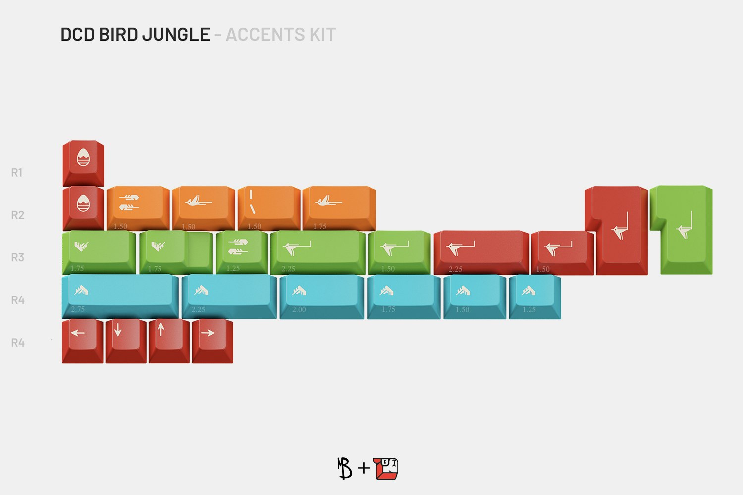 Drop + ArqKeebs DCD Bird Jungle Keycap Set - Accent Colors