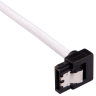 Premium Sleeved SATA 6Gbps 30cm 90° Connector Cable — White