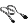 Premium Individually Sleeved PCIe Cable (Single Connector) Type 5 Gen 5, White/Black