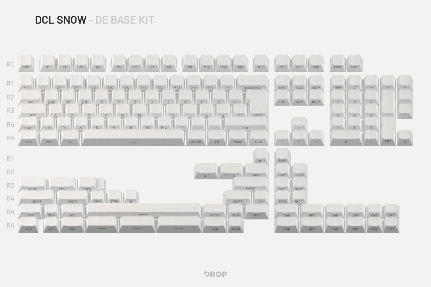 Drop DCL Snow International Keycap Set - DE