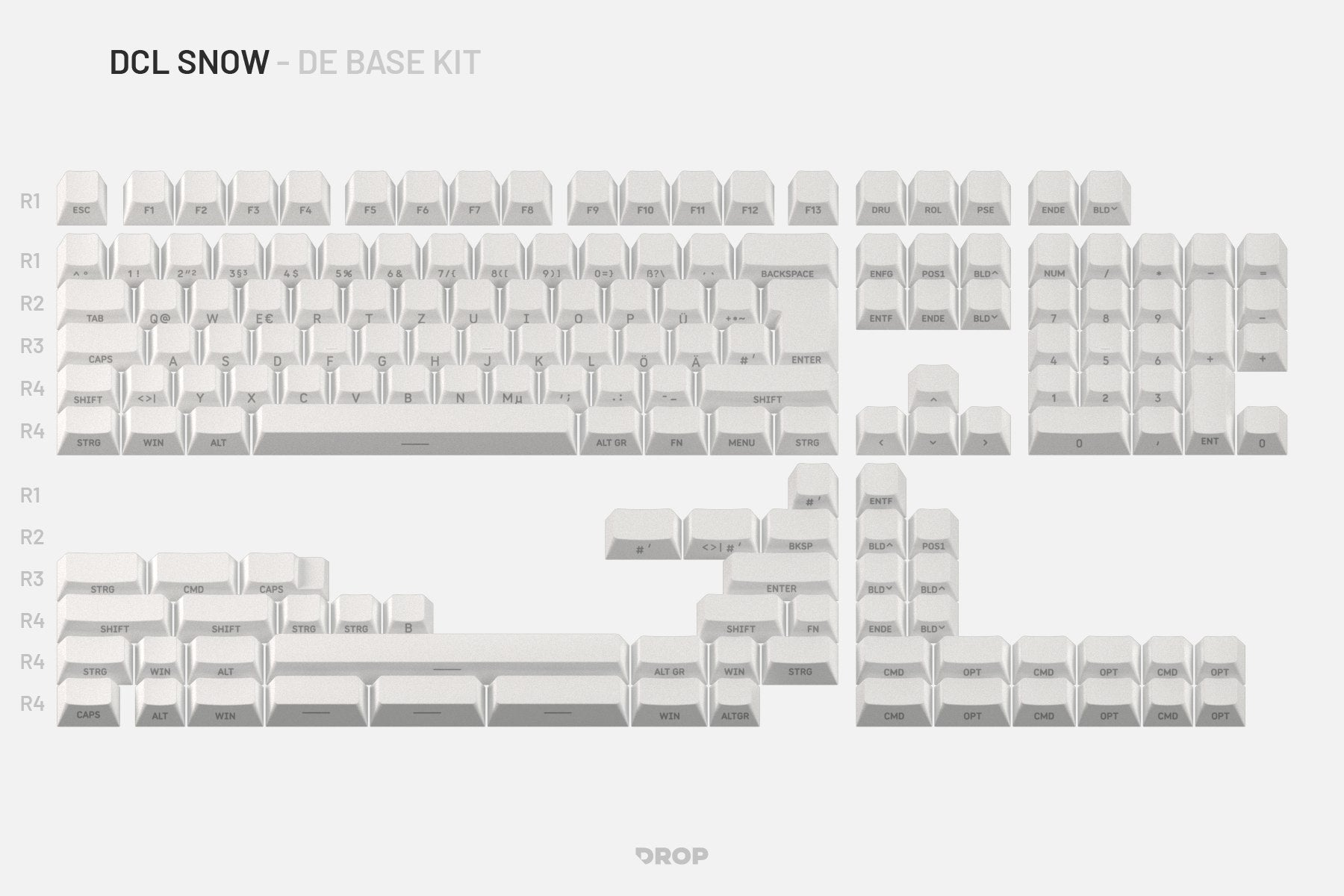 Drop DCL Snow International Keycap Set - DE