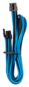 Premium Individually Sleeved PCIe Cables (Single Connector) Type 4 Gen 4 – Blue/Black