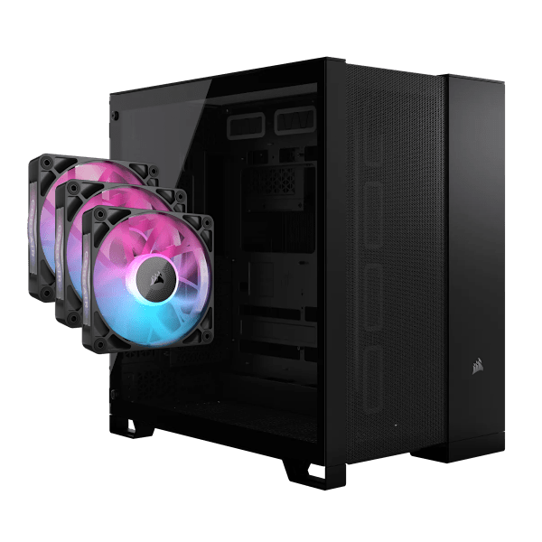 6500D Airflow Case Black with RX120 Triple Starter Kit Bundle