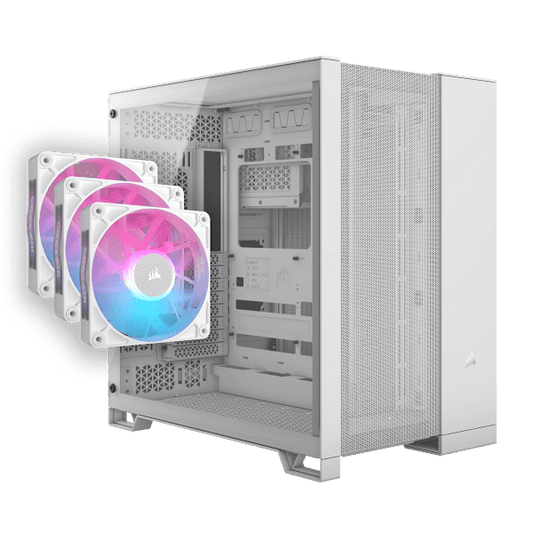 6500D Airflow Case White with RX120 Triple Starter Kit Bundle