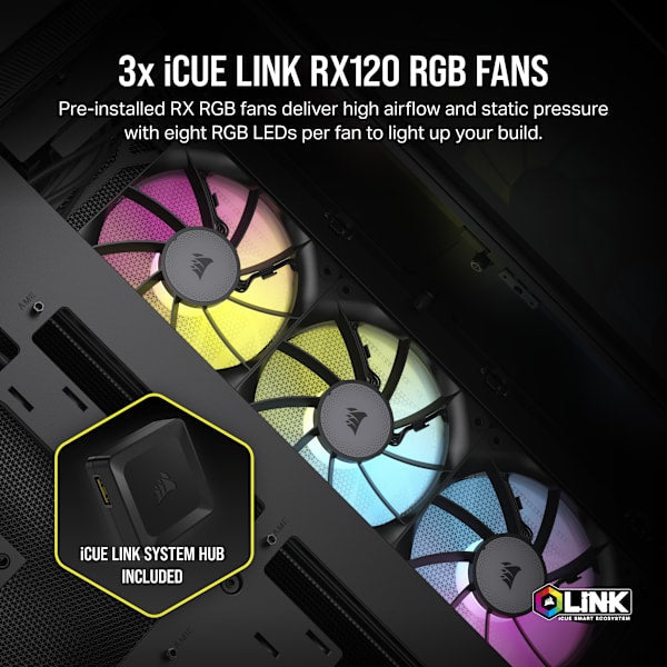 iCUE LINK 6500X RGB Mid-Tower ATX Dual Chamber PC Case - Black