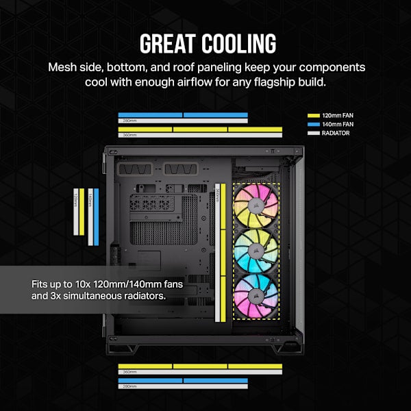 iCUE LINK 6500X RGB Mid-Tower ATX Dual Chamber PC Case - Black
