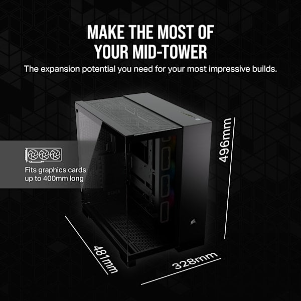 iCUE LINK 6500X RGB Mid-Tower ATX Dual Chamber PC Case - Black
