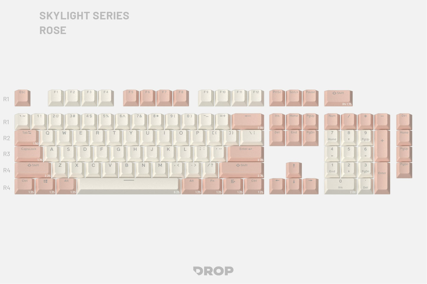 Drop Skylight Series Keycap Set R2 - Rose