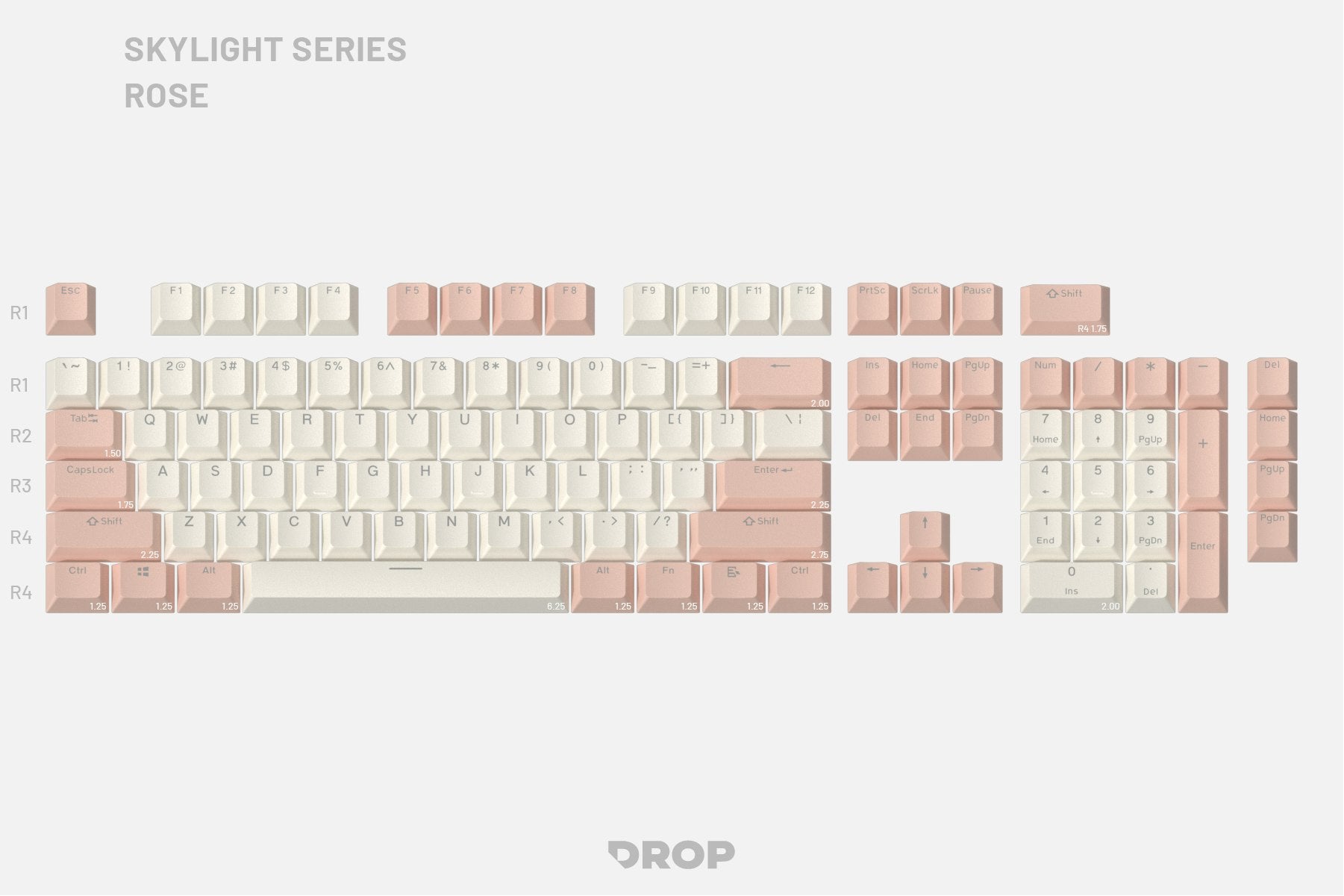 Drop Skylight Series Keycap Set R2 - Rose