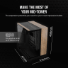6500X Mid-Tower Dual Chamber PC Case - Black/Walnut Wood