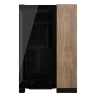 6500X Mid-Tower Dual Chamber PC Case - Black/Walnut Wood