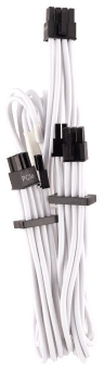 Premium Individually Sleeved PCIe Cables (Dual Connector) Type 4 Gen 4 – White