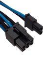 Premium Individually Sleeved PCIe Cables with Single Connector, Type 4 (Generation 3) - Blue/Black