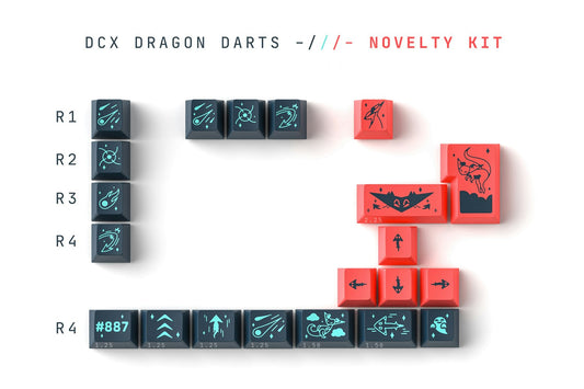 Drop + Captain Sterling DCX Dragon Darts Keycap Set - Novelty Kit
