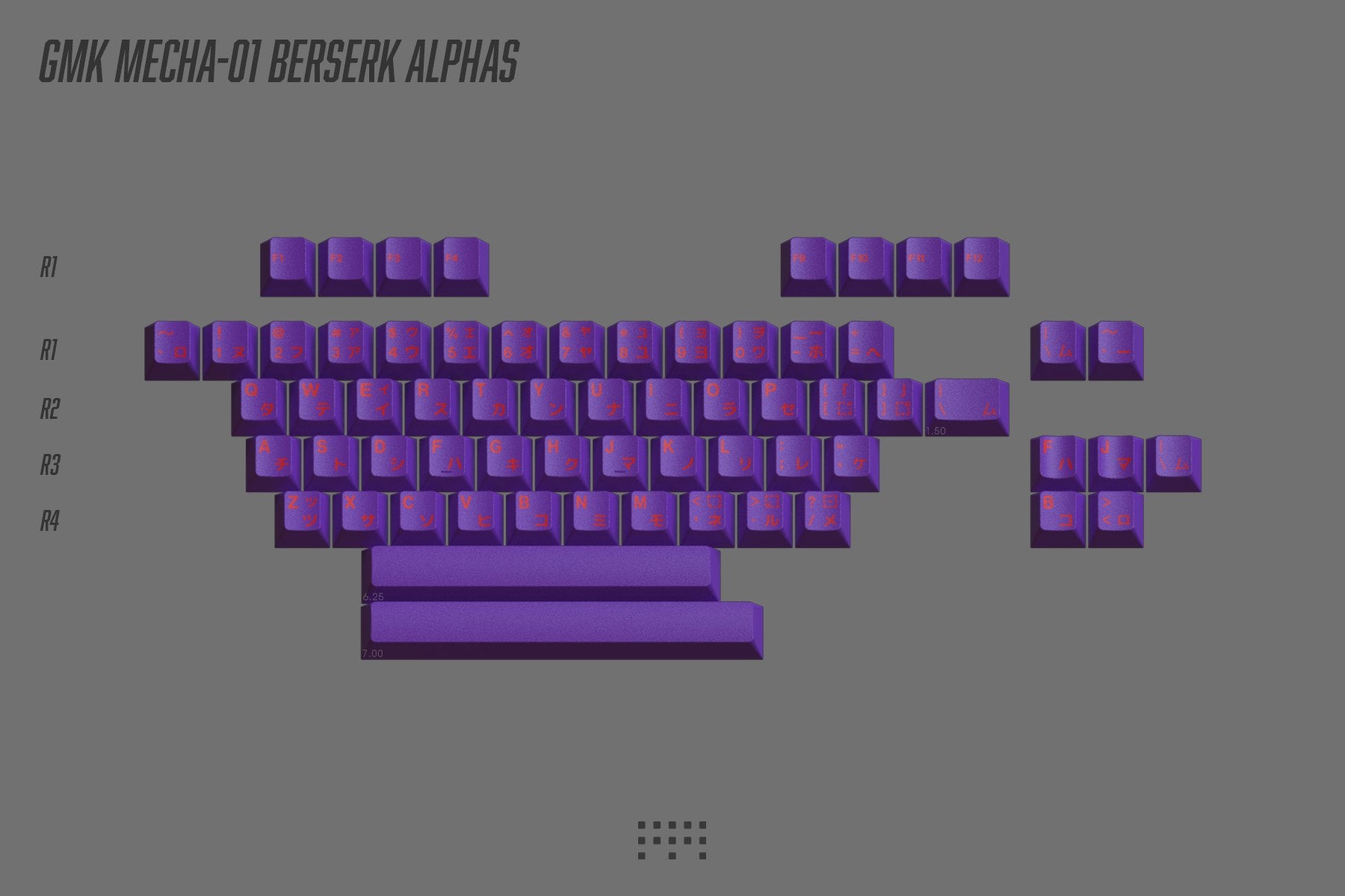 Drop + FU11.META1 GMK Mecha-01 R2 Keycap Set - Berserk Alphas Kit