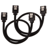 Premium Sleeved SATA 6Gbps 30cm Cable — Black
