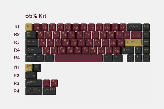 Drop + RedSuns GMK Red Samurai Keycap Set - 65% Kit