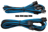 Premium Individually Sleeved PCIe Cables with Dual Connectors, Type 4 (Generation 3) - Blue/Black