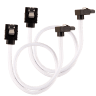 Premium Sleeved SATA 6Gbps 30cm 90° Connector Cable — White