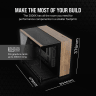 2500X Micro ATX Dual Chamber PC Case - Black/Walnut Wood