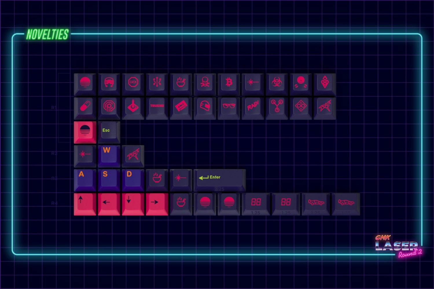 Drop + MiTo GMK Laser Novelty Keycaps