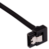 Premium Sleeved SATA 6Gbps 60cm 90° Connector Cable — Black