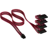 Premium Individually Sleeved Serial ATA (SATA) Cable (4 connectors) Type 5 Gen 5, Red/Black