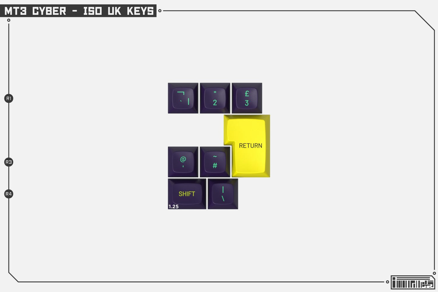 Drop + MiTo MT3 Cyber Custom Keycap Set - ISO UK Keys