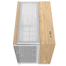 2500X Micro ATX Dual Chamber PC Case - White/Bamboo Wood