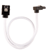 Premium Sleeved SATA 6Gbps 30cm 90° Connector Cable — White