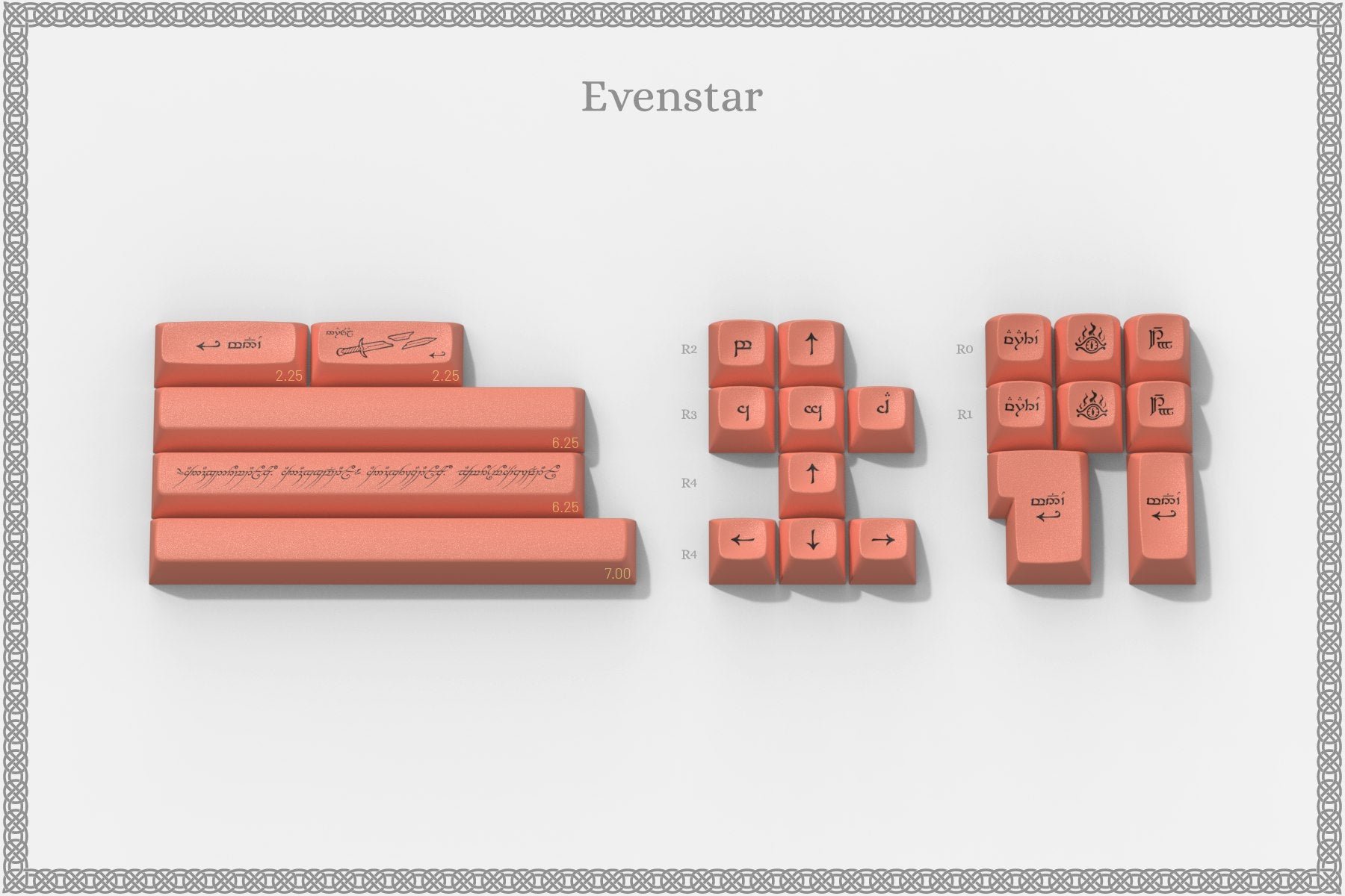 Drop + The Lord of the Rings™ MT3 Elven Keycap Set - Evenstar