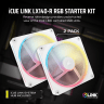 iCUE LINK LX140-R RGB 140mm PWM Reverse Fans Starter Kit - White