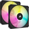 iCUE AF120 RGB SLIM 120mm PWM Fluid Dynamic Bearing Fan — Black Twin Pack