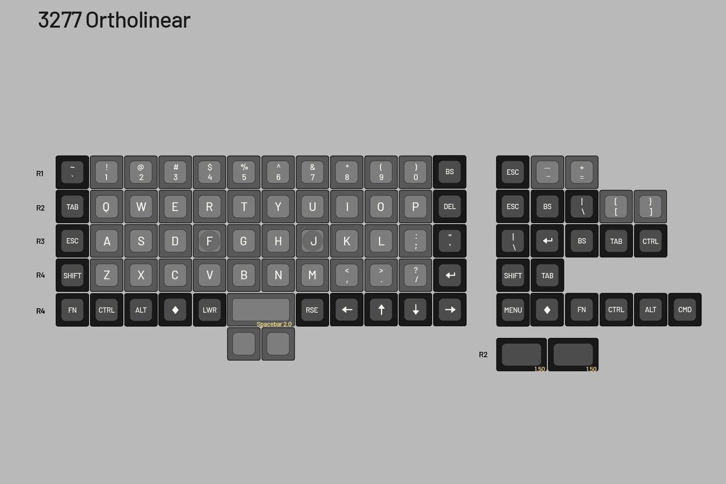 Drop + Matt3o MT3 3277 Custom Keycap Set - Ortholinear