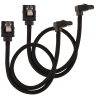 Premium Sleeved SATA 6Gbps 30cm 90° Connector Cable — Black