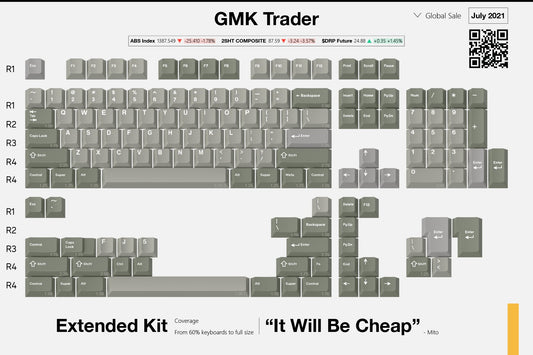 Drop + MiTo GMK Trader Custom Keycap Set - Extended Kit