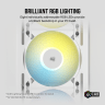 iCUE AF120 RGB SLIM 120mm PWM Fluid Dynamic Bearing Fan — White Twin Pack