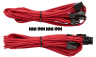Premium Individually Sleeved PCIe Cables with Dual Connectors, Type 4 (Generation 3) - Red