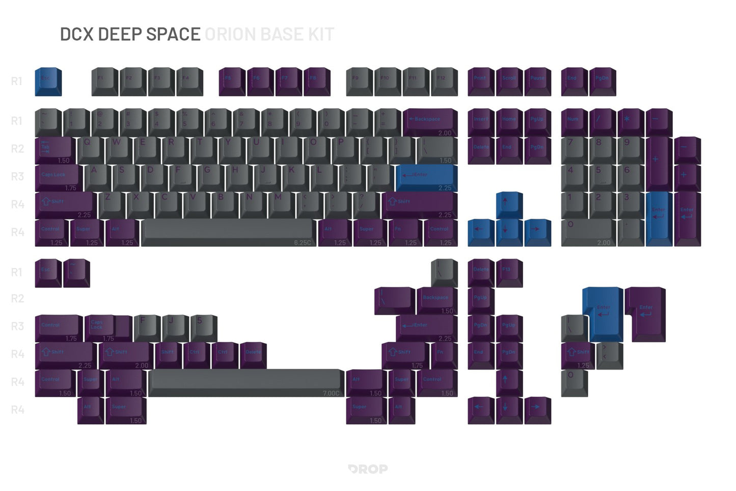 Drop + Booper DCX Deep Space Keycap Set - Orion Base Kit