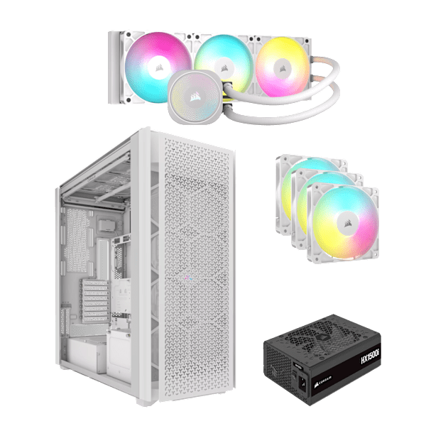 9000D Airflow TG White All-in-One Bundle