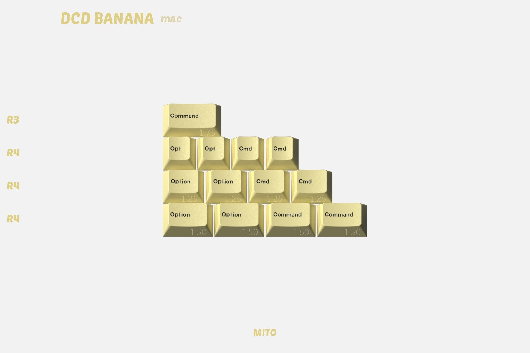 Drop + MiTo DCD Banana Keycap Set - Mac Kit