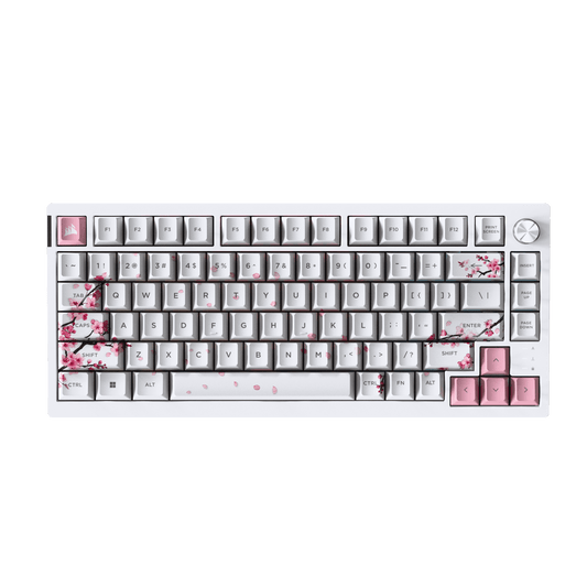 White K65 Plus - Cherry Blossom Keycap and Red Switch
