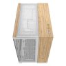 6500X Mid-Tower Dual Chamber PC Case - White/Bamboo Wood