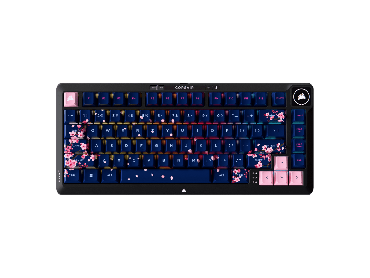 MAKR 75 Carbon - Dark Cherry Keycaps, Pulse Switch, Wireless and LCD Module