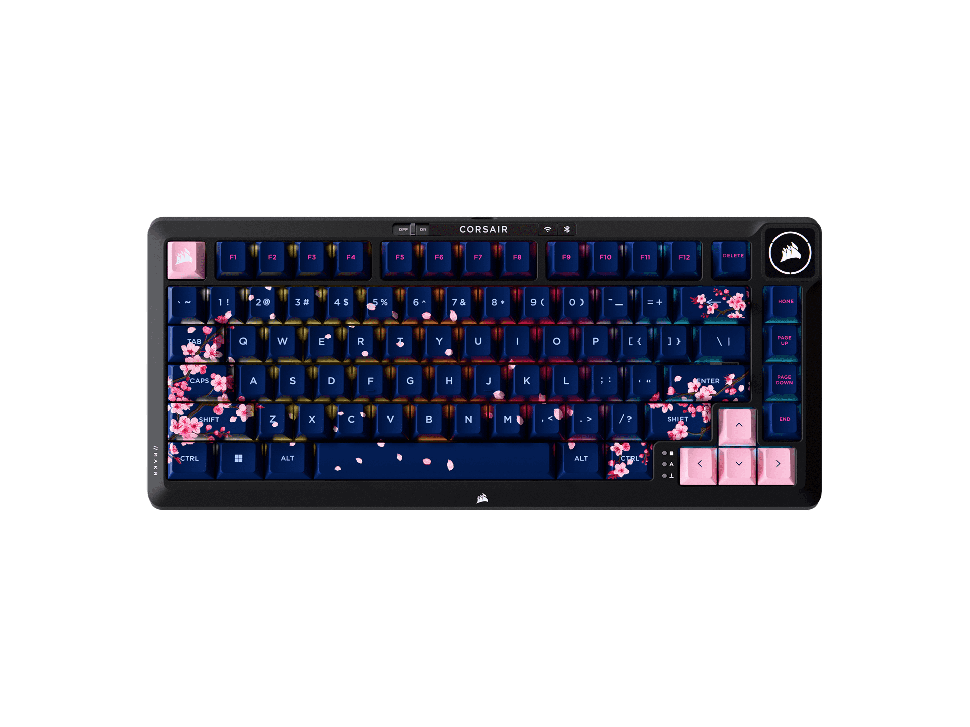MAKR 75 Carbon - Dark Cherry Keycaps, Pulse Switch, Wireless and LCD Module